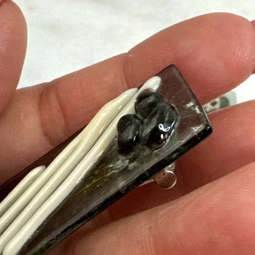 Vintage blowing glass hair clips